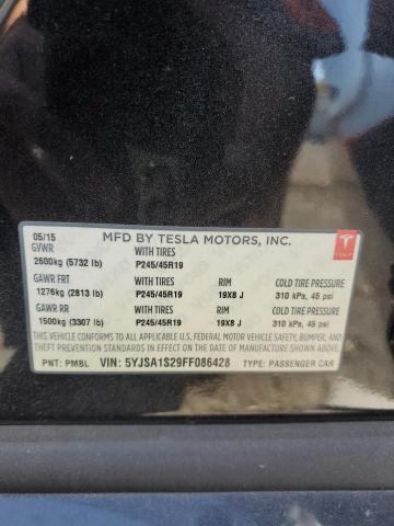 2015 TESLA MODEL S 70 5YJSA1S29FF086428