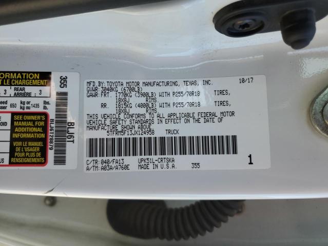 VIN 5TFRM5F13JX124958 2018 TOYOTA TUNDRA no.13