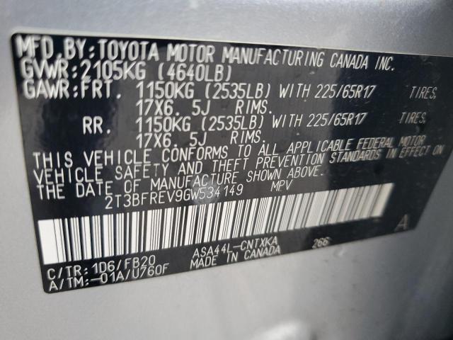 2016 TOYOTA RAV4 LE - 2T3BFREV9GW534149