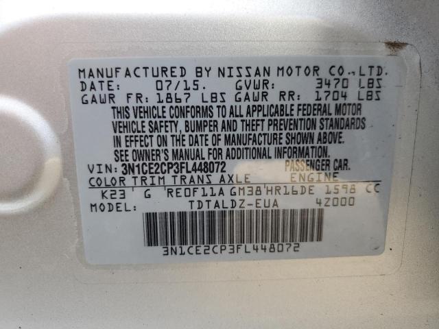 VIN 3N1CE2CP3FL448072 2015 Nissan Versa, S no.12