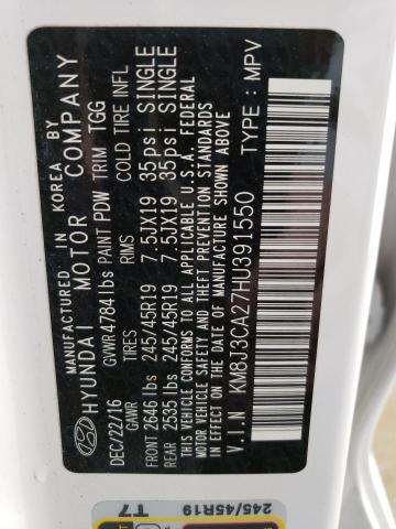 2017 HYUNDAI TUCSON LIM - KM8J3CA27HU391550
