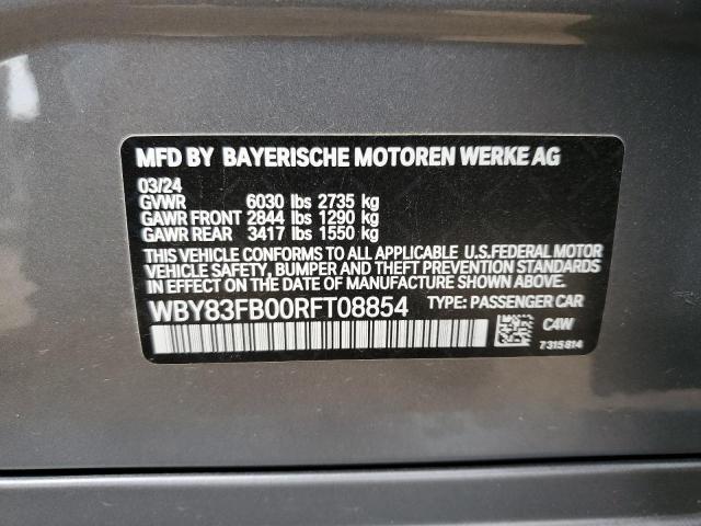 2024 BMW I4 XDRIVE WBY83FB00RFT08854