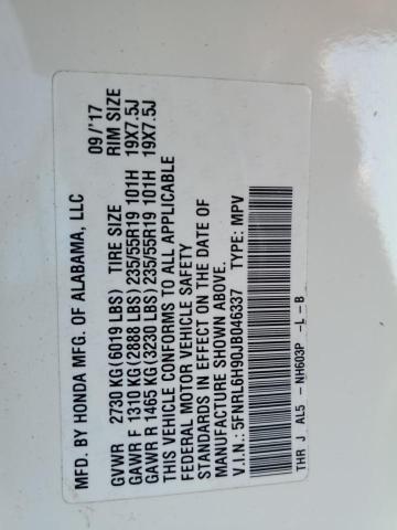 2018 HONDA ODYSSEY EL - 5FNRL6H90JB046337