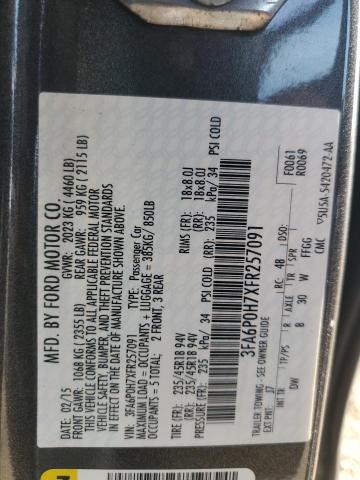 VIN 3FA6P0H7XFR257091 2015 Ford Fusion, SE no.13