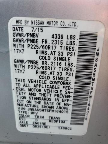 2015 NISSAN ROGUE SELE - JN8AS5MT5FW164015
