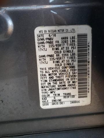 2016 NISSAN ROGUE S - JN8AT2MT0GW011748