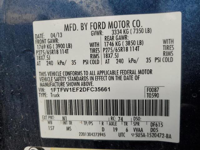 VIN 1FTFW1EF2DFC35661 2013 Ford F-150, Supercrew no.12