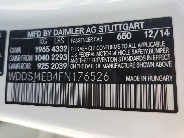 2015 MERCEDES-BENZ CLA 250 - WDDSJ4EB4FN176526