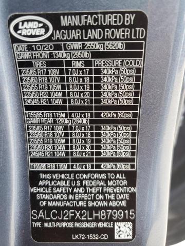 2020 LAND ROVER DISCOVERY - SALCJ2FX2LH879915