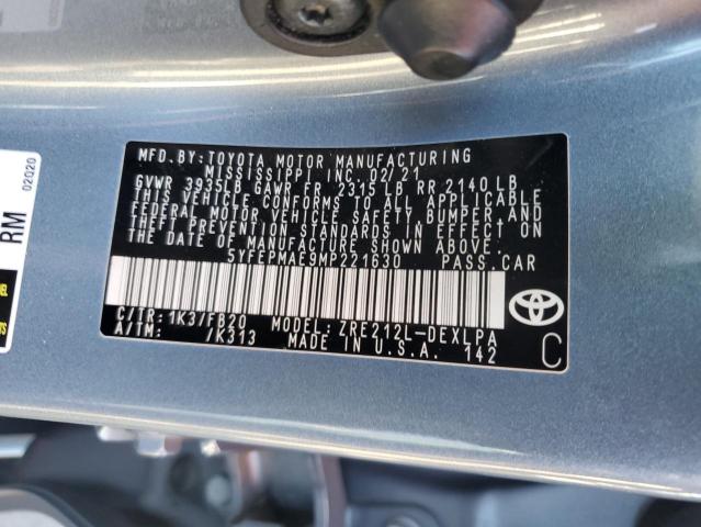 2021 TOYOTA COROLLA LE - 5YFEPMAE9MP221630