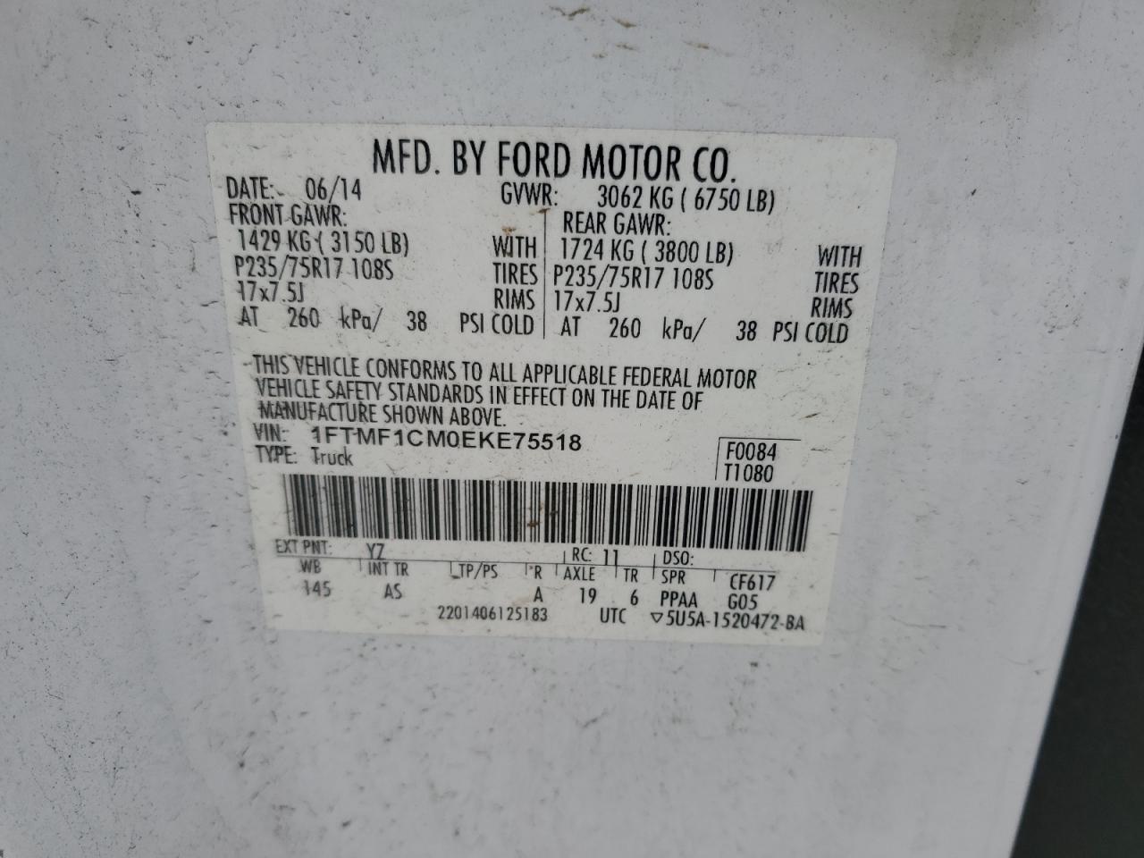 Lot #3033037986 2014 FORD F150