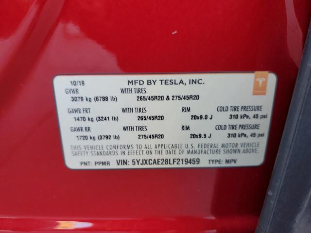 2020 TESLA MODEL X - 5YJXCAE28LF219459