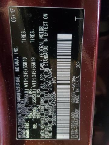 2017 TOYOTA HIGHLANDER - 5TDDZRFH1HS426894