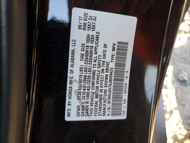 2018 HONDA ODYSSEY 5FNRL6H78JB039425