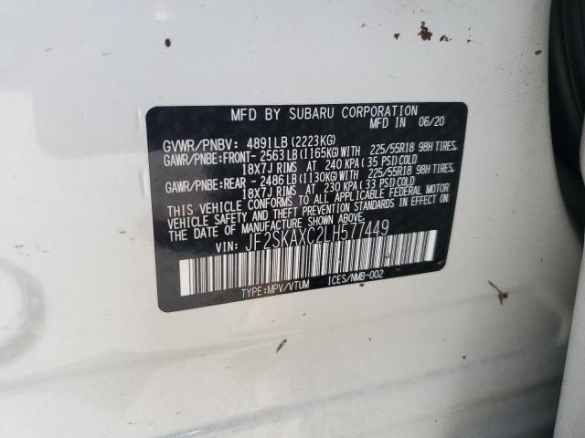 2020 SUBARU FORESTER T - JF2SKAXC2LH577449