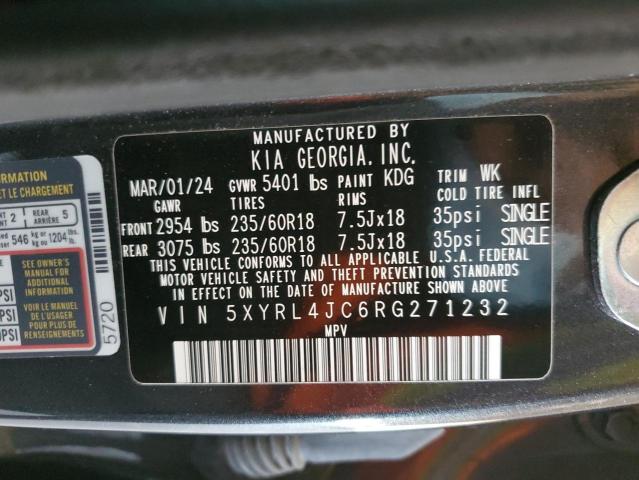 VIN 5XYRL4JC6RG271232 2024 KIA Sorento, S no.13