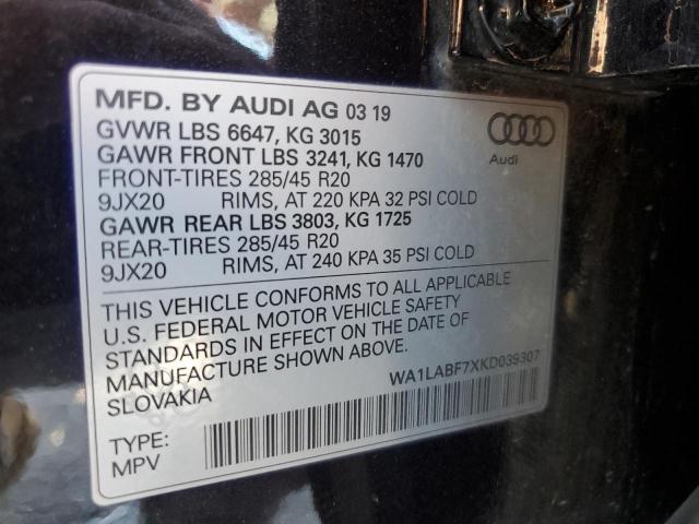 VIN WA1LABF7XKD039307 2019 Audi Q7, Premium Plus no.13