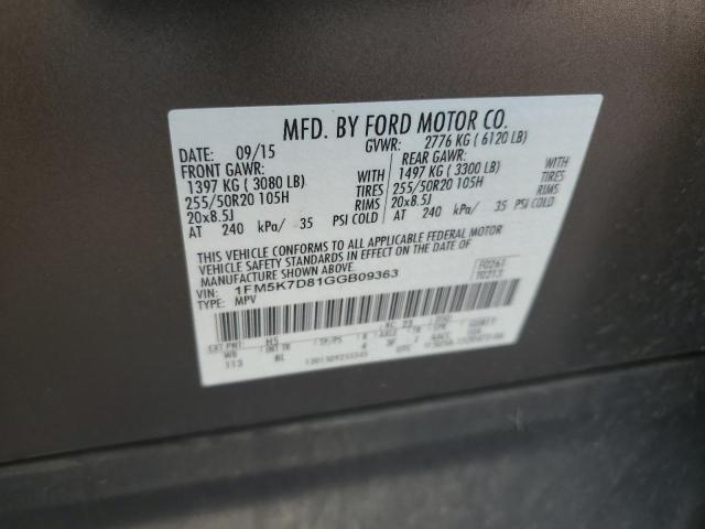 2016 FORD EXPLORER X - 1FM5K7D81GGB09363
