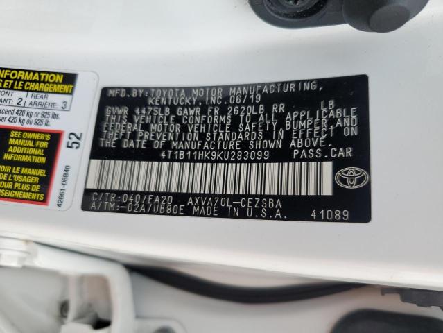 2019 TOYOTA CAMRY L - 4T1B11HK9KU283099