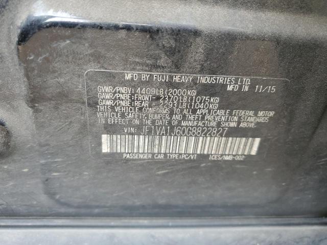 2016 SUBARU WRX LIMITE - JF1VA1J60G8822827