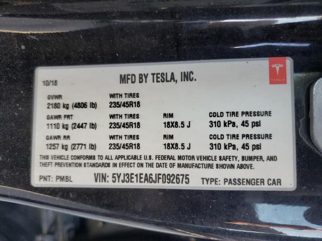 2018 TESLA MODEL 3 - 5YJ3E1EA6JF092675