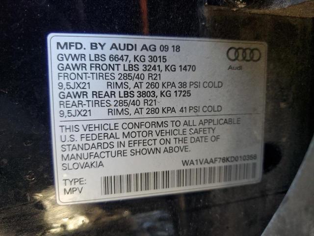 VIN WA1VAAF76KD010356 2019 AUDI Q7 no.13