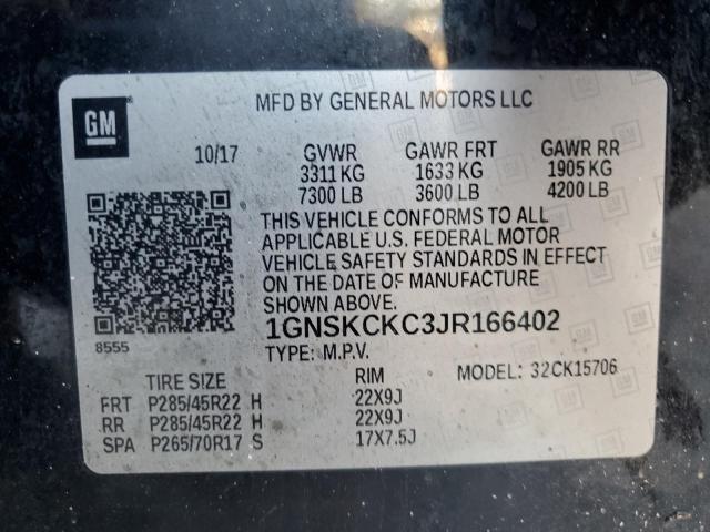 2018 CHEVROLET TAHOE K150 - 1GNSKCKC3JR166402