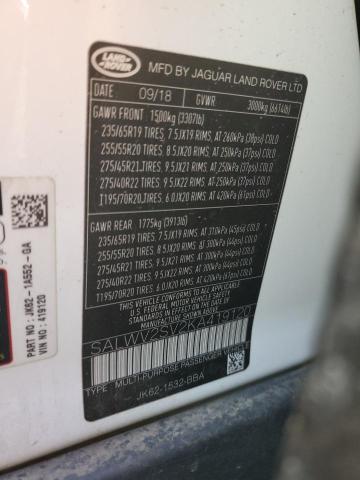 2019 LAND ROVER RANGE ROVE - SALWV2SV2KA419120
