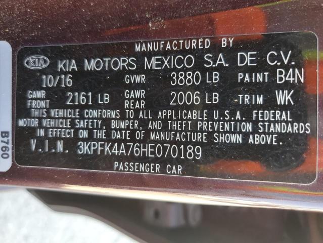 2017 KIA FORTE LX - 3KPFK4A76HE070189