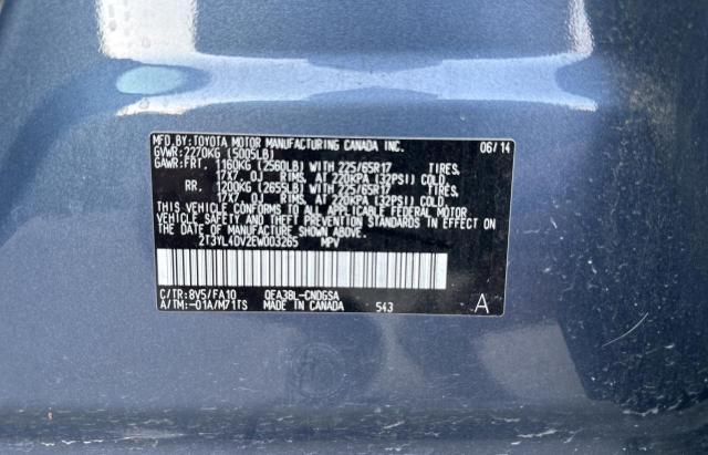 VIN 2T3YL4DV2EW003265 2014 Toyota RAV4 no.10