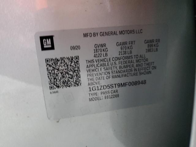 2021 CHEVROLET MALIBU LT - 1G1ZD5ST9MF008948