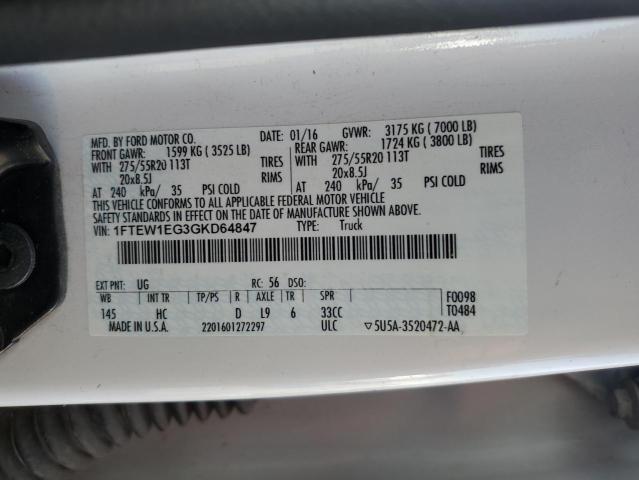 2016 FORD F150 SUPER - 1FTEW1EG3GKD64847
