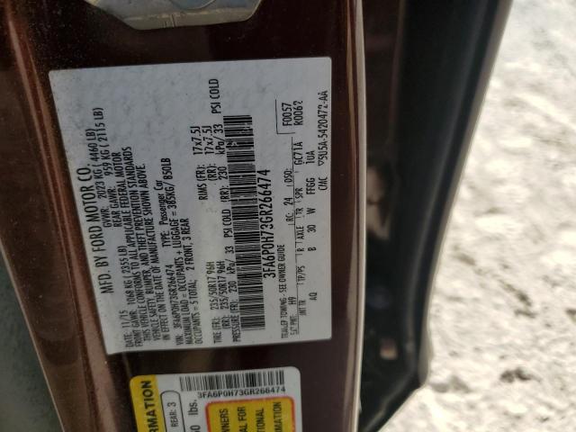 VIN 3FA6P0H73GR266474 2016 Ford Fusion, SE no.12