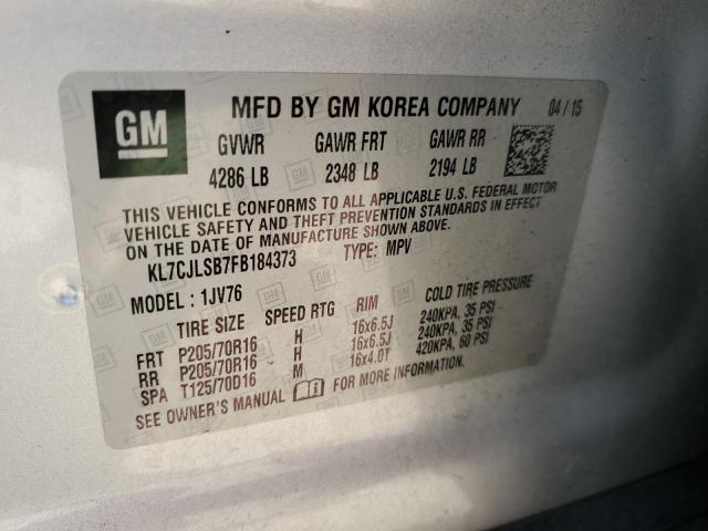 2015 CHEVROLET TRAX 1LT - KL7CJLSB7FB184373