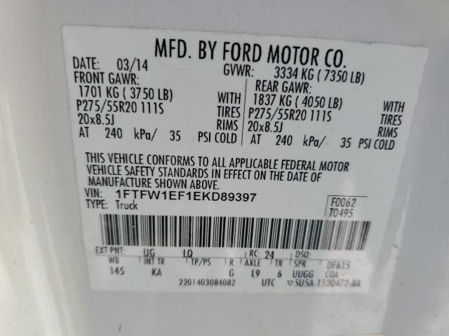 VIN 1FTFW1EF1EKD89397 2014 Ford F-150, Supercrew no.12