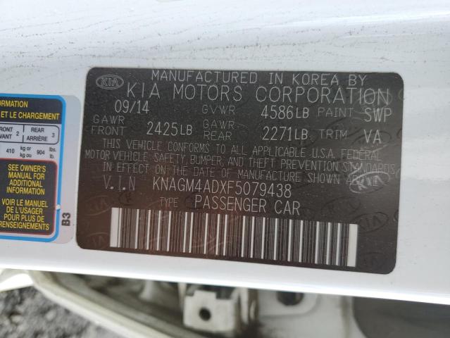 2015 KIA OPTIMA HYB - KNAGM4ADXF5079438