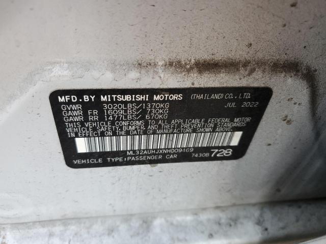 2022 MITSUBISHI MIRAGE ES - ML32AUHJXNH009469