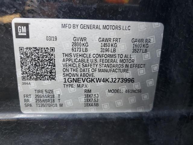 2019 CHEVROLET TRAVERSE L - 1GNEVGKW4KJ273996