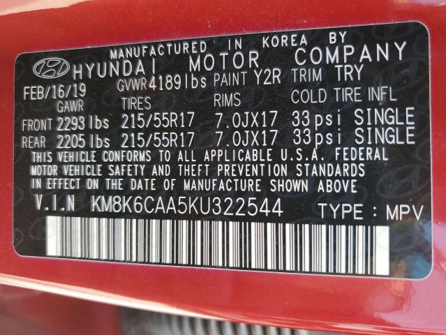 2019 HYUNDAI KONA SEL - KM8K6CAA5KU322544