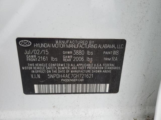 VIN 5NPDH4AE7GH721621 2016 Hyundai Elantra, SE no.13