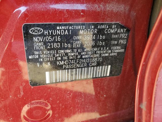 2017 HYUNDAI ELANTRA SE - KMHD74LF2HU318870