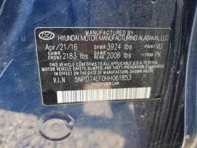 2017 HYUNDAI ELANTRA EC - 5NPD74LF0HH061853