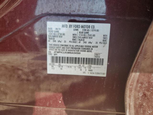 2021 FORD EDGE SEL - 2FMPK3J93MBA56599