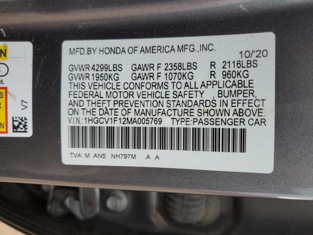 2021 HONDA ACCORD LX - 1HGCV1F12MA005769