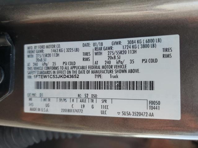 2018 FORD F150 SUPER - 1FTEW1C53JKD43652