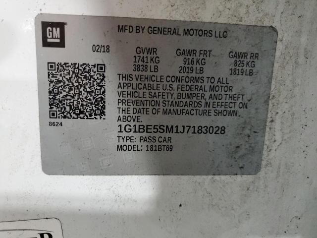2018 CHEVROLET CRUZE LT - 1G1BE5SM1J7183028