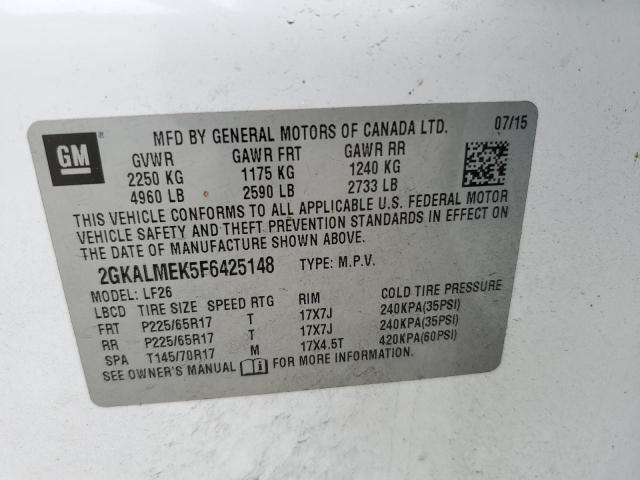 2015 GMC TERRAIN SL - 2GKALMEK5F6425148