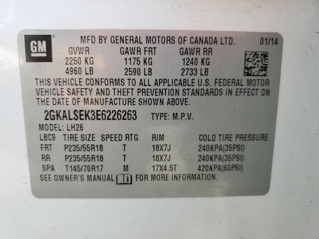 VIN 2GKALSEK3E6226263 2014 GMC Terrain, Slt no.13