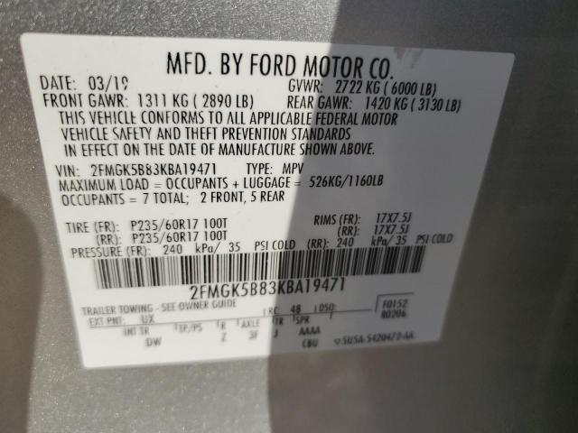 2019 FORD FLEX SE - 2FMGK5B83KBA19471