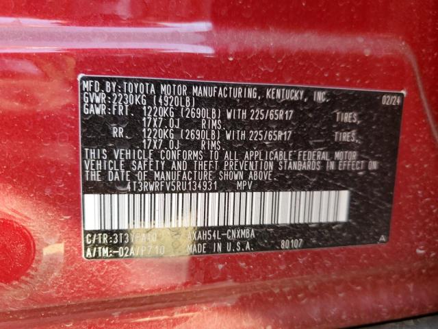 VIN 4T3RWRFV5RU134931 2024 TOYOTA RAV4 no.14